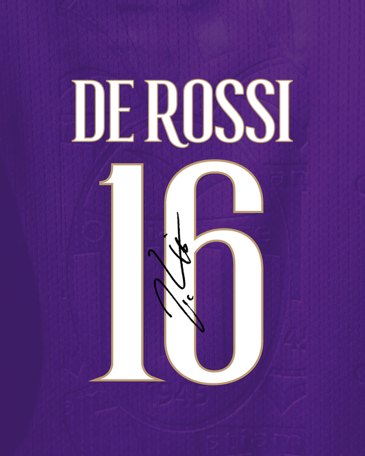 Maglia Ostiamare Home con stampa "De Rossi 16" - Autografata da DDR